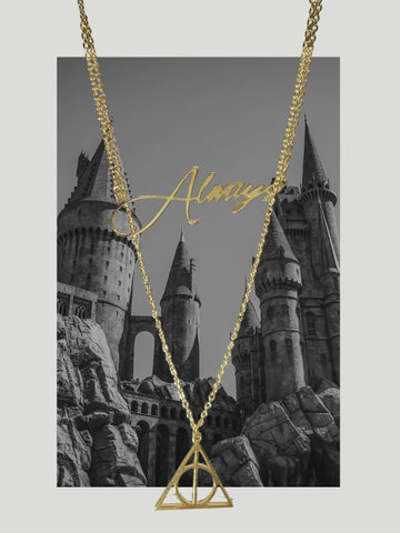 HP Deathly Hallows Necklace with "Always"