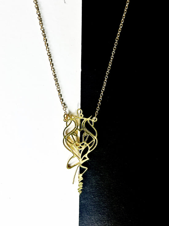 Zodiac Necklace with Vertical Name | Men's