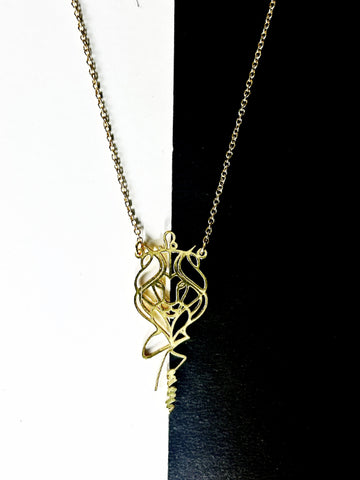 Zodiac Necklace with Vertical Name | Men's