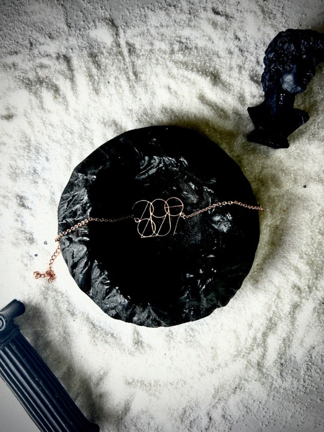Minimal Date Monogram Bracelet | Women's